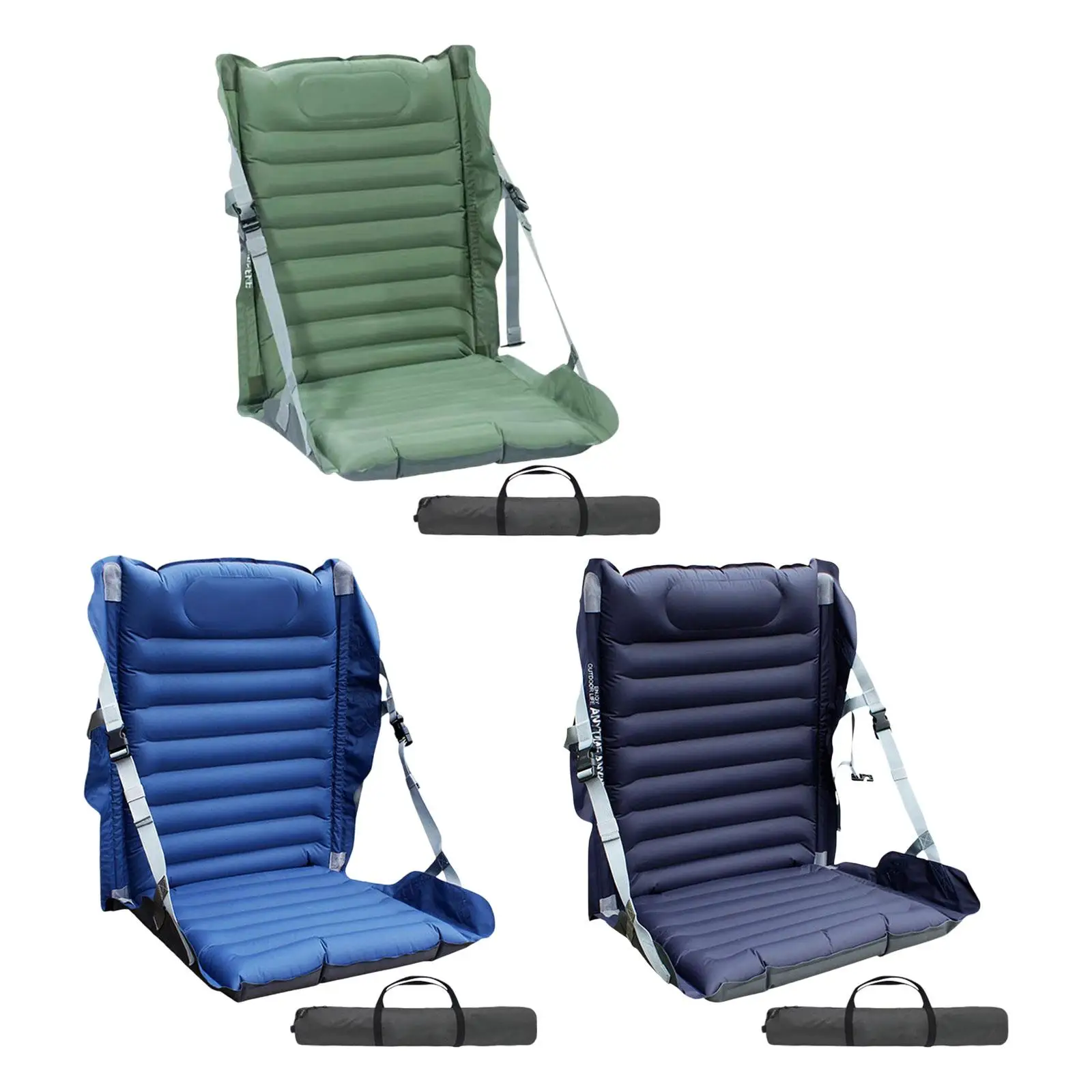 

Floor Chair with Back Support Inflatable Waterproof for Fishing Beach Picnic