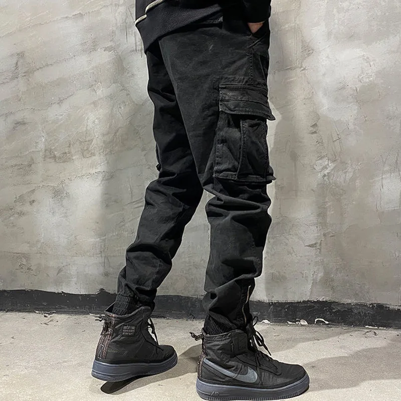 Брюки-карго мужские в стиле Харадзюку модные мешковатые тактические штаны