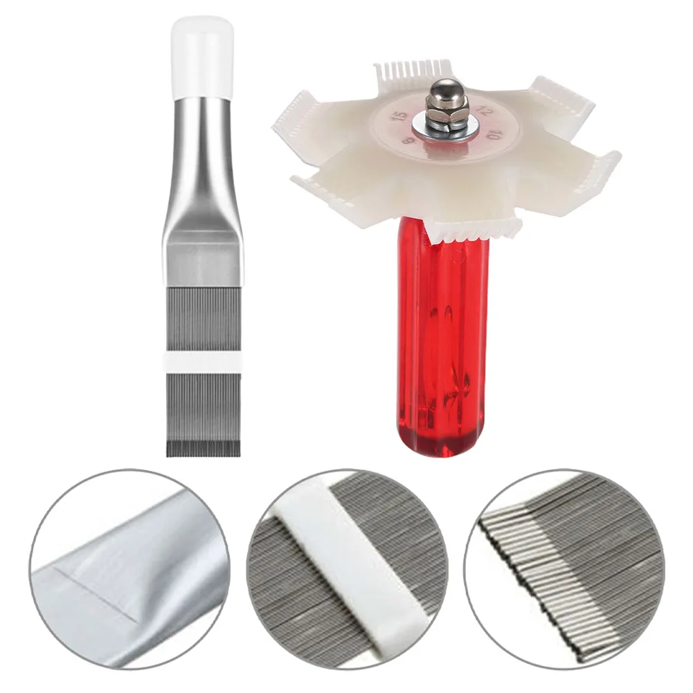 

2pcs Metal Fin Combo For Clean Air Conditioning Condenser Dust Promote Work Efficient Air Conditioner Accessories Cleaning Tools