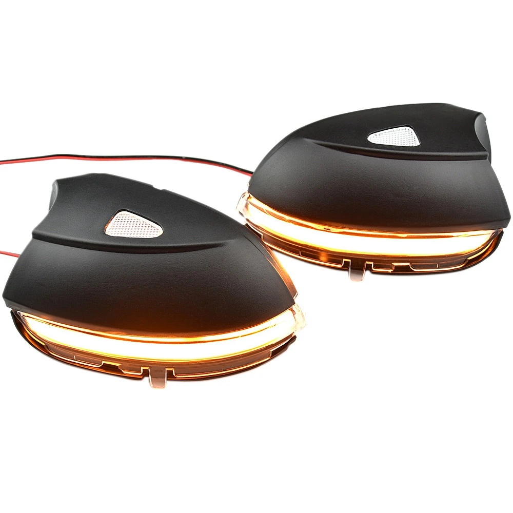

Dynamic Side Mirror Blinker Turn Signal Light Compatible for Scirocco Passat B7 CC A5 Eos Jetta yellow Amber Light Black
