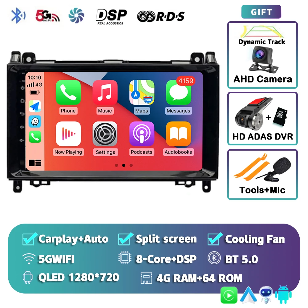 

Android 14 для Benz Sprinter Volkswagen Crafter 2006-2016 2K QLED Android Автомобильный радиоприемник Мультимедийный видеоплеер GPS стерео CarPlay