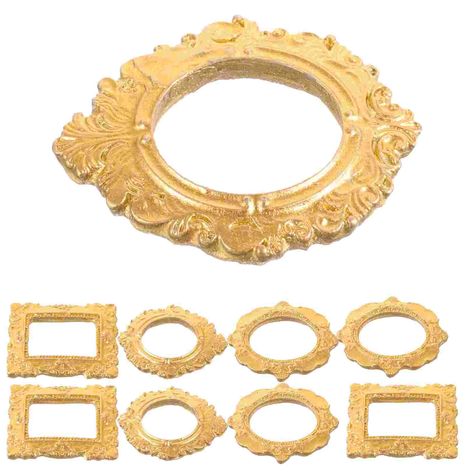 Микро фоторамки декоративные золотые смола 15 шт