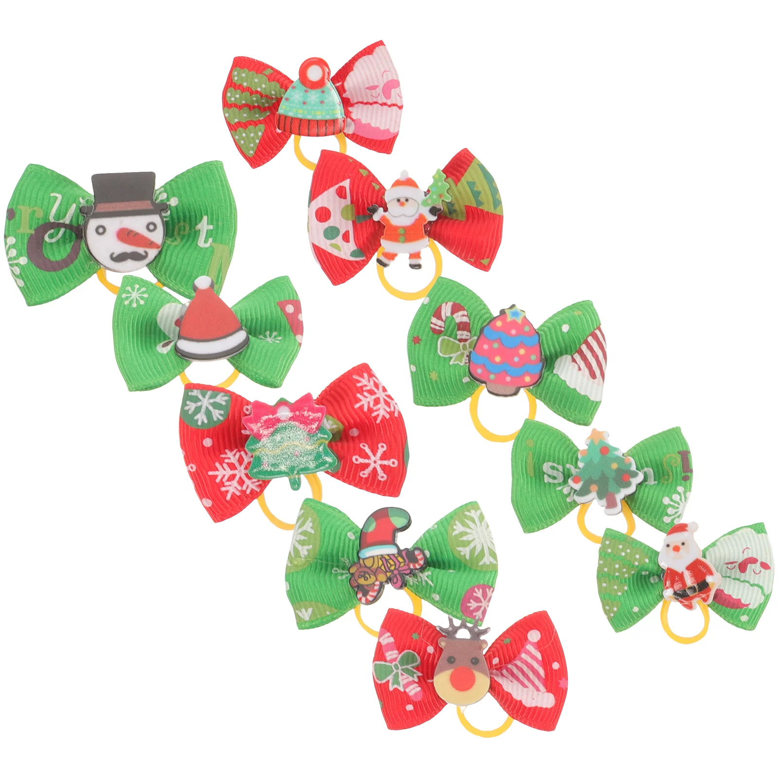 30 Pcs Mini Travel Elastic Bands for Hair Dog Clippers Grooming Christmas Bows Rope