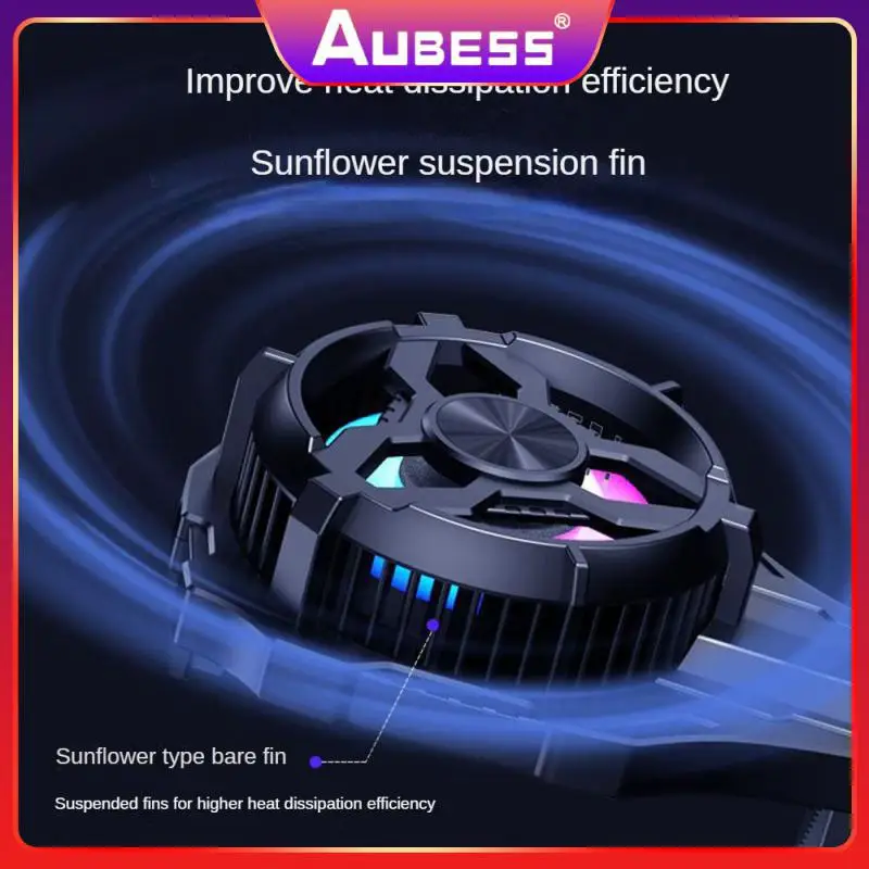 

15w Smartphone Cooling Fan Dazzling Light Cooler Heat Sink Ultra-quiet Three-sided Suction Phone Radiator For Cell Phone