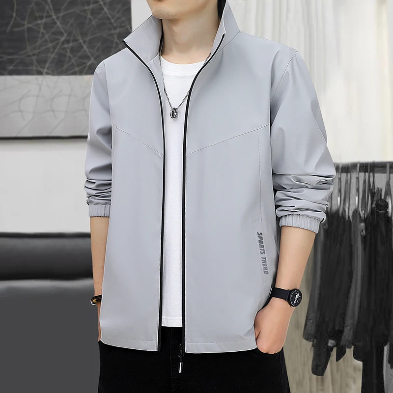 

Spring Autumn Jackets Mens Casual Coats Streetwear Standard Collar Slim Solid Color Mens Fashion Clothing Trends ropa de hombre