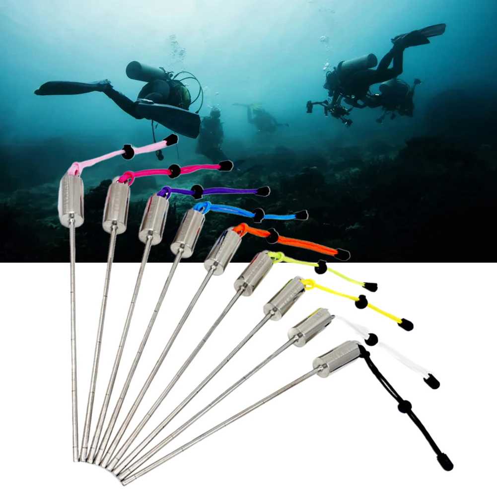 30cm Scuba Diving Lobster Diving Stick Underwater Shaker With Lanyard Wrist Strap Stainless Steel Underwater Shaker Noise Maker