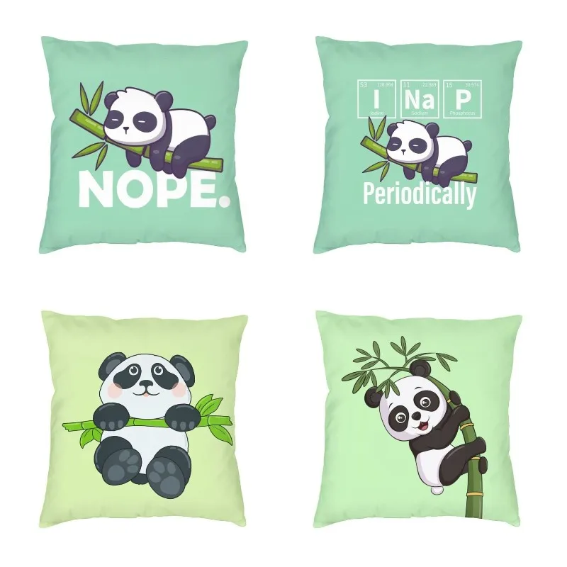 

Симпатичная Китайская квадратная наволочка в виде панды нопы, домашняя декоративная подушка в виде животного, декоративная подушка для гос...