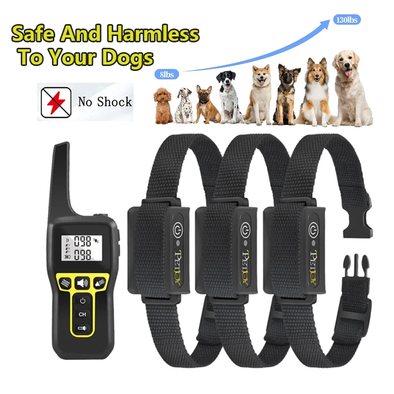 Вибрационный ошейник для дрессировки собак длиной 2800 футов перезаряжаемый с