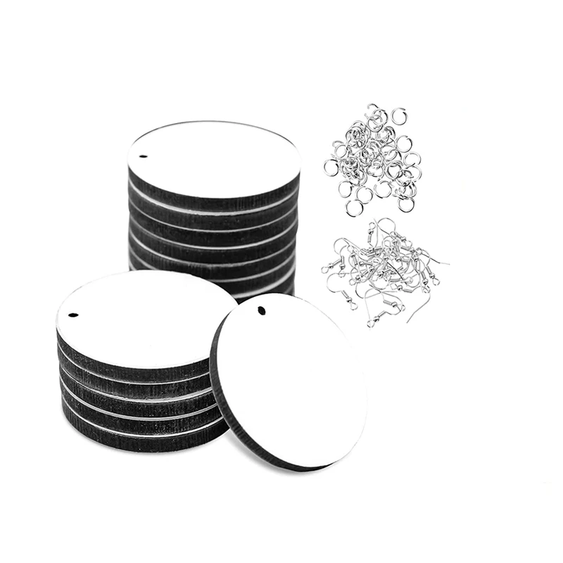 

Круглые сублимационные пустые серьги с серьгами-крючками и соединительными кольцами, незавершенные серьги с теплопередачей, 50 шт.