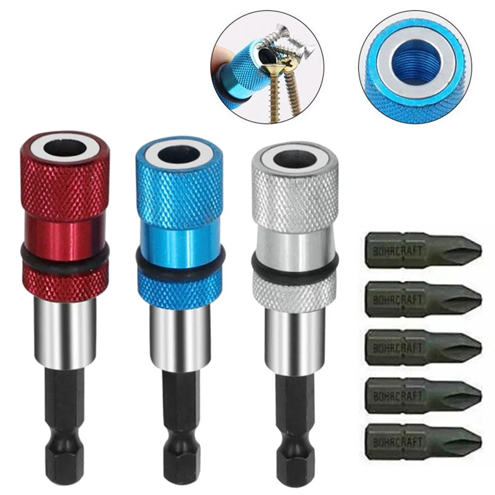 

25mm Drill Bit Holder + Drill Bits 60mm Drywall Screw Hex Shank Kit Magnetic Holder PH2 Screwdriver Stainless Steel