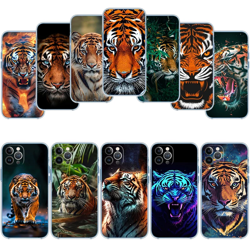 Фото Прозрачный чехол для телефона IO4 Animal Tiger для Motorola Moto G40 G04 G05 One Ace Action Fusion + Plus Hyper Macro Vision Zoom №3