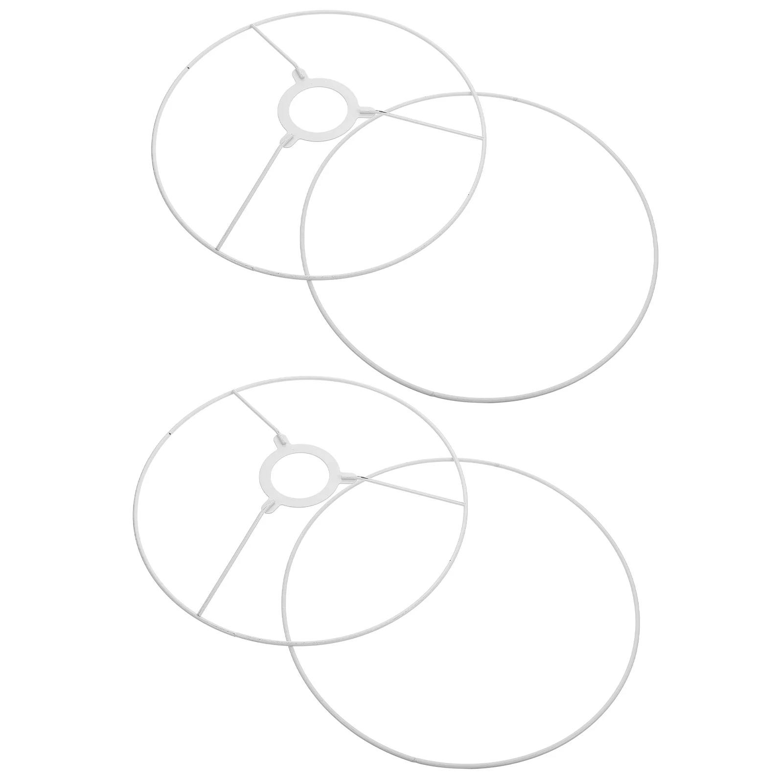 

2 Sets Wire Holder Round Lampshade Frame Floor Light Iron E27 Accessory White Wrought Chandelier