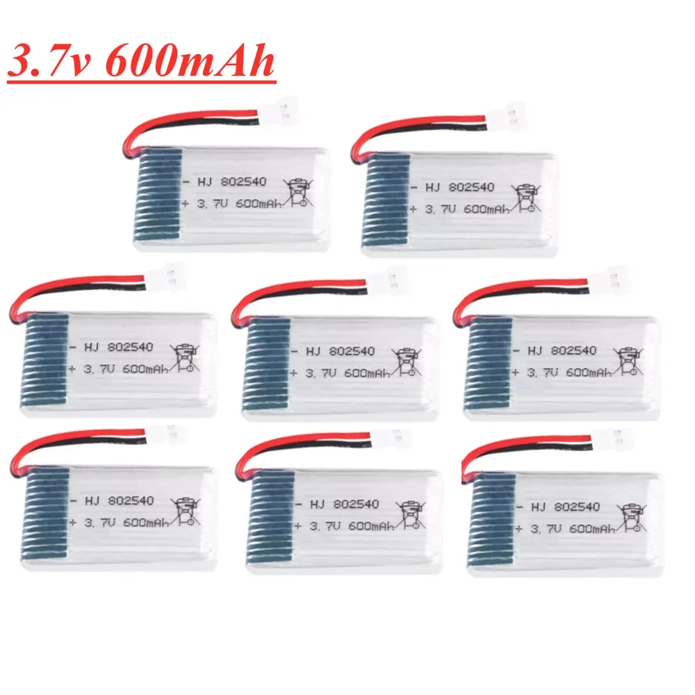 

3.7V 600mAh 802540 Lipo Battery For SYMA X5C X5C-1 X5 H5C X5SW RC Quadcopter Spare Parts 3.7 V Drone battery 1-10pcs