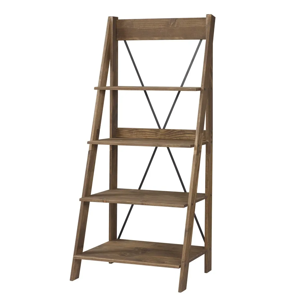 

Solid Wood Four Tiered Bookshelves Seamlessly Blend The Styles of Solid Wood and Metal Bookshelves Book Shelves