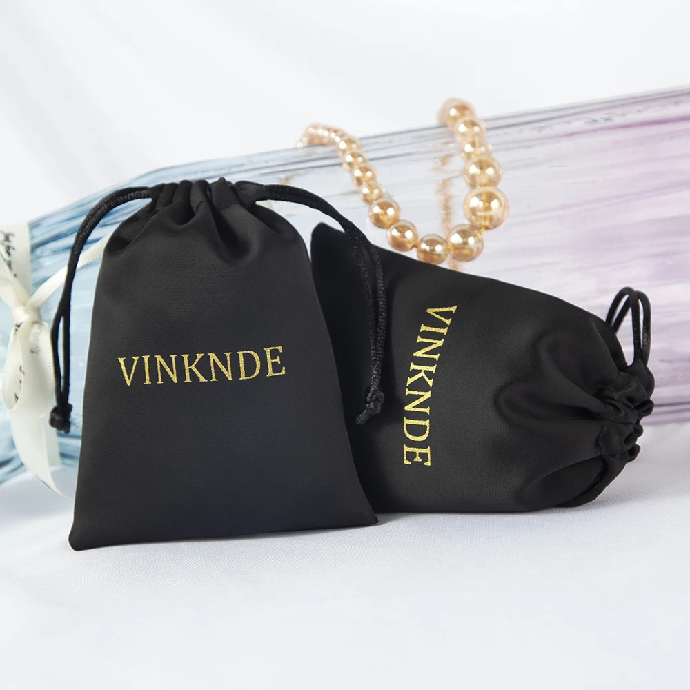 

50 шт., шелковые мешочки на шнурке с логотипом на заказ