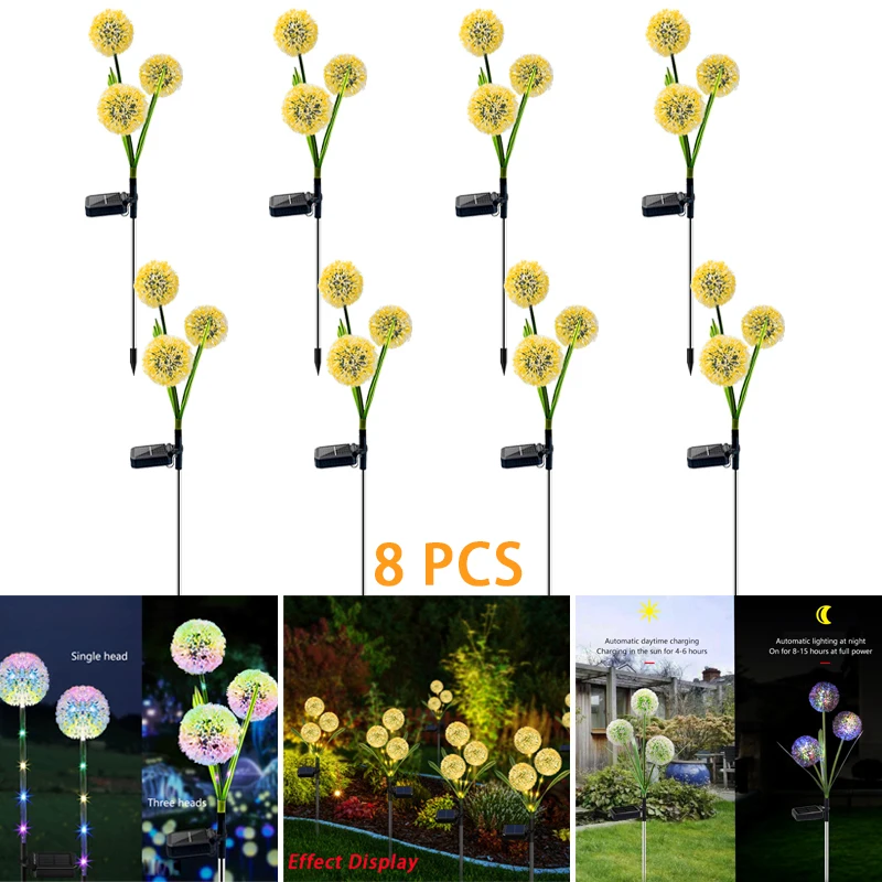 Artificial Dandelion LED Solar Light 3 Heads Dandelion Lamp Garden Lawn Light for Garden Garden Decoration Light