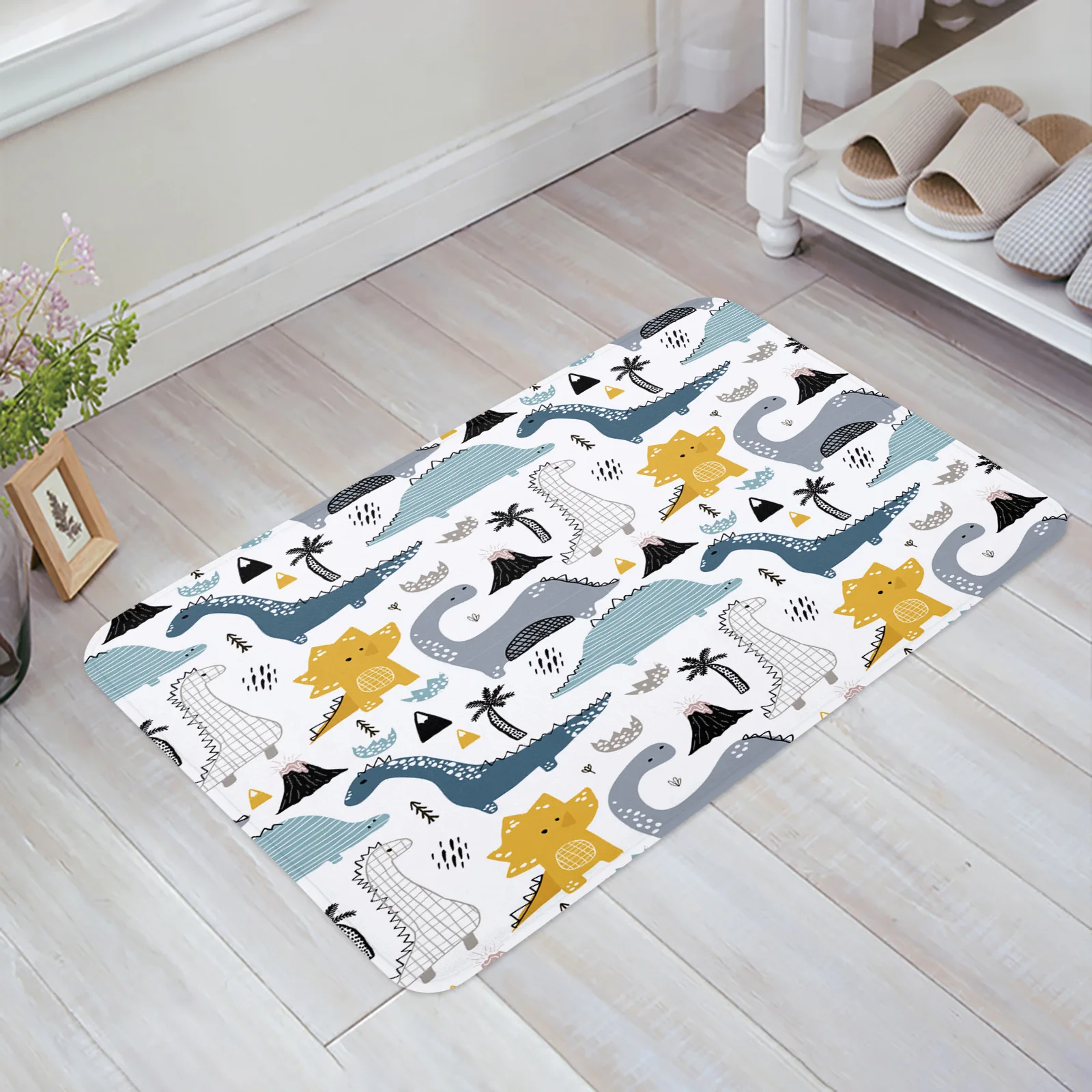 Милый мультяшный динозавр кавайный напольный коврик для входной двери гостиной