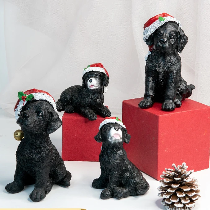 Resin Crafts Christmas Decoration Cute Dog Gift Animal Ornaments