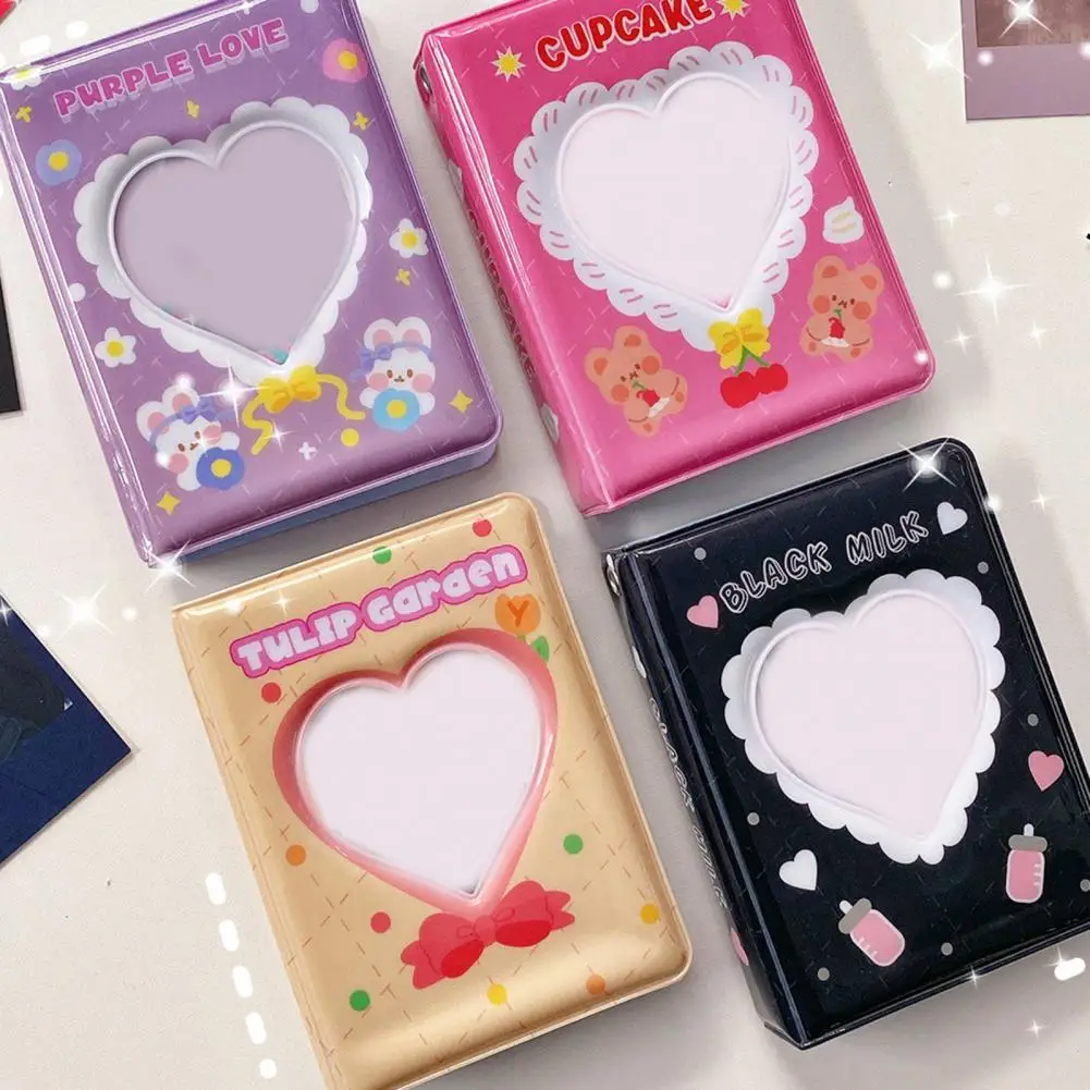 

3Inch Photo Album Kpop Card Binder Hollow Heart Photo Album Photocard Holder Album Instax Mini Album for Idol Cards Collect Book