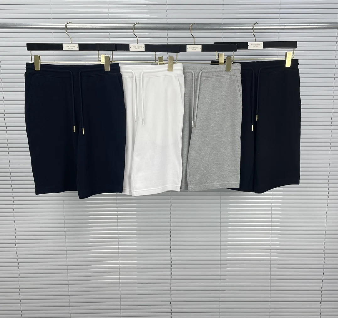 

2023 New Fashion High Quality THOM BROWNE Shorts Men's and Women's Trend Pure Cotton Webbing Slim Summer Sports Pants