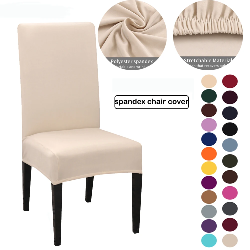 

Airldianer Solid Color Chair Cover Spandex Stretch Slipcovers Chair Covers For Kitchen Dining Room Kitchen Wedding Banquet 03