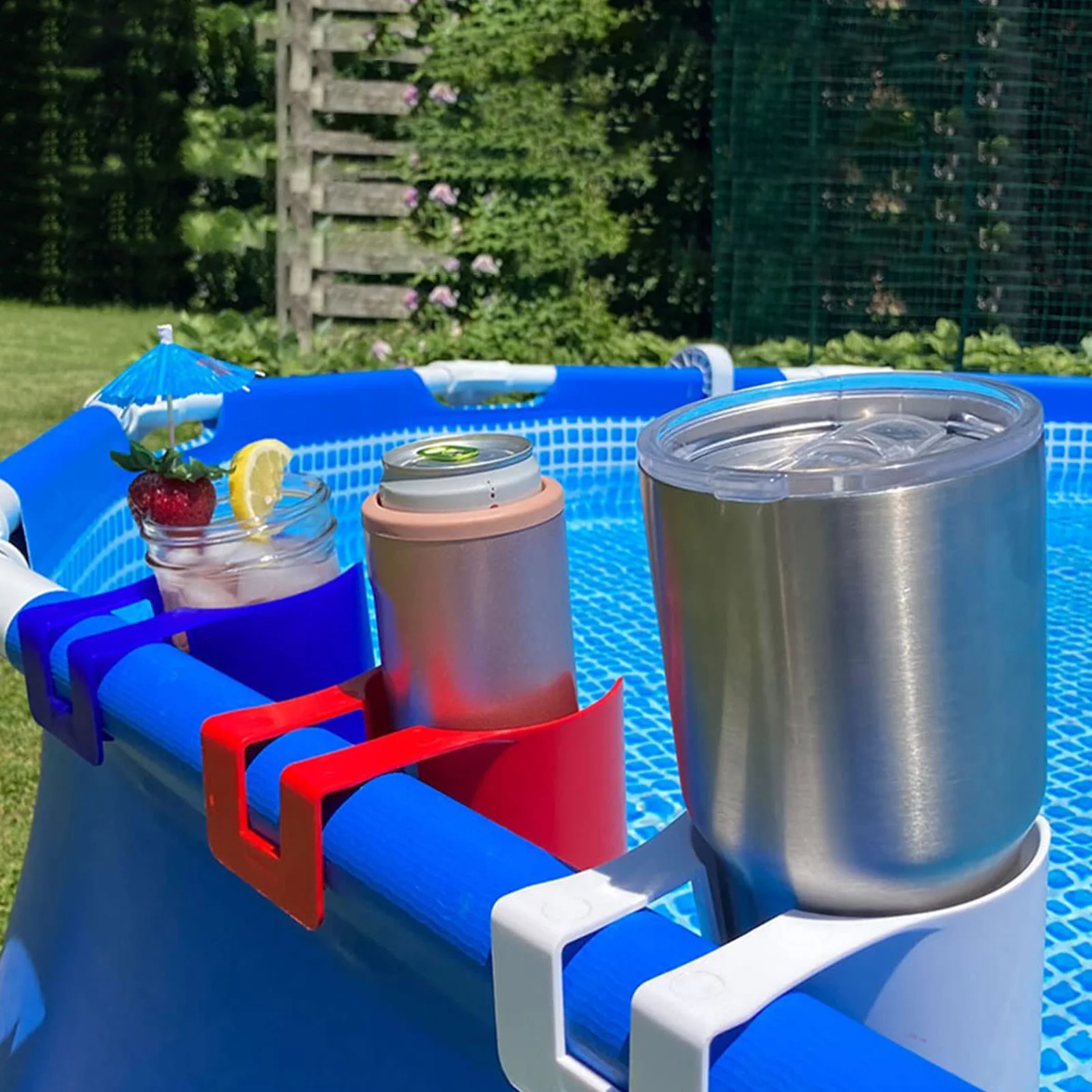 

Sturdy Poolside Cup Holder Drink Holder Accessories Fits Most Pools Above Ground Pool Spa Accessories Shelves Drinks Holder