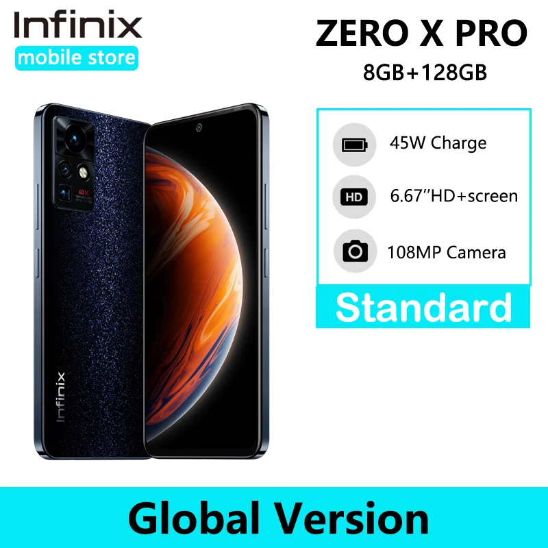 

Infinix ZERO X PRO 8GB 128GB 6.67'' Display Smartphone Helio G95 120Hz Refresh Rate 108MP Camera 45W Super Charge