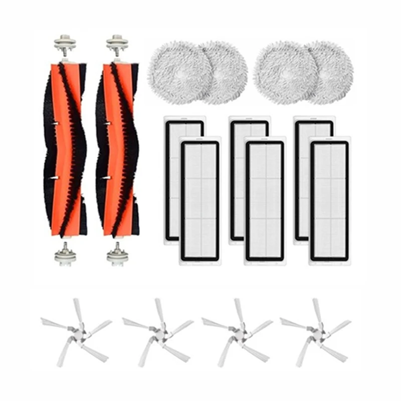 

Сменные детали для пылесоса Xiaomi Dreame Bot W10, моющийся фильтр НЕРА, насадка на швабру, основная и боковая щетки, 16 шт.