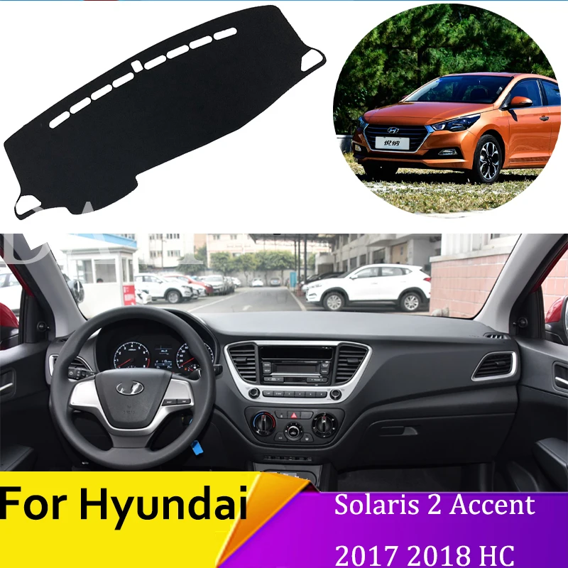 

Противоскользящий коврик для приборной панели автомобиля, Накладка для Hyundai Solaris 2 Accent 2017 2018 HC, внутренняя противоскользящая Накладка для ав...