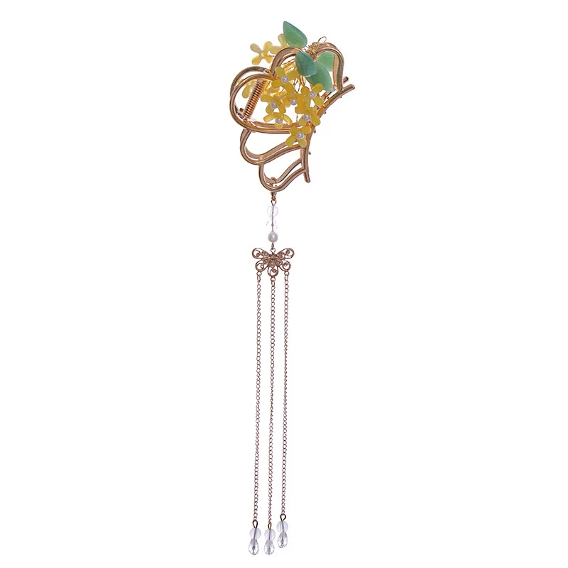 

Luxurious Exquisite Ancient Style Hairpin Haircomb Girl Long Tassel Step Shake Traditional Hanfu Jewelry AUG889