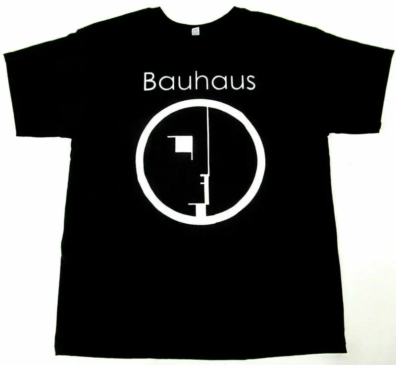 

Bauhaus Spirit L0Go T-Shirt Post Punk Gothic Rock Tee Men Black Black Cotton Tee