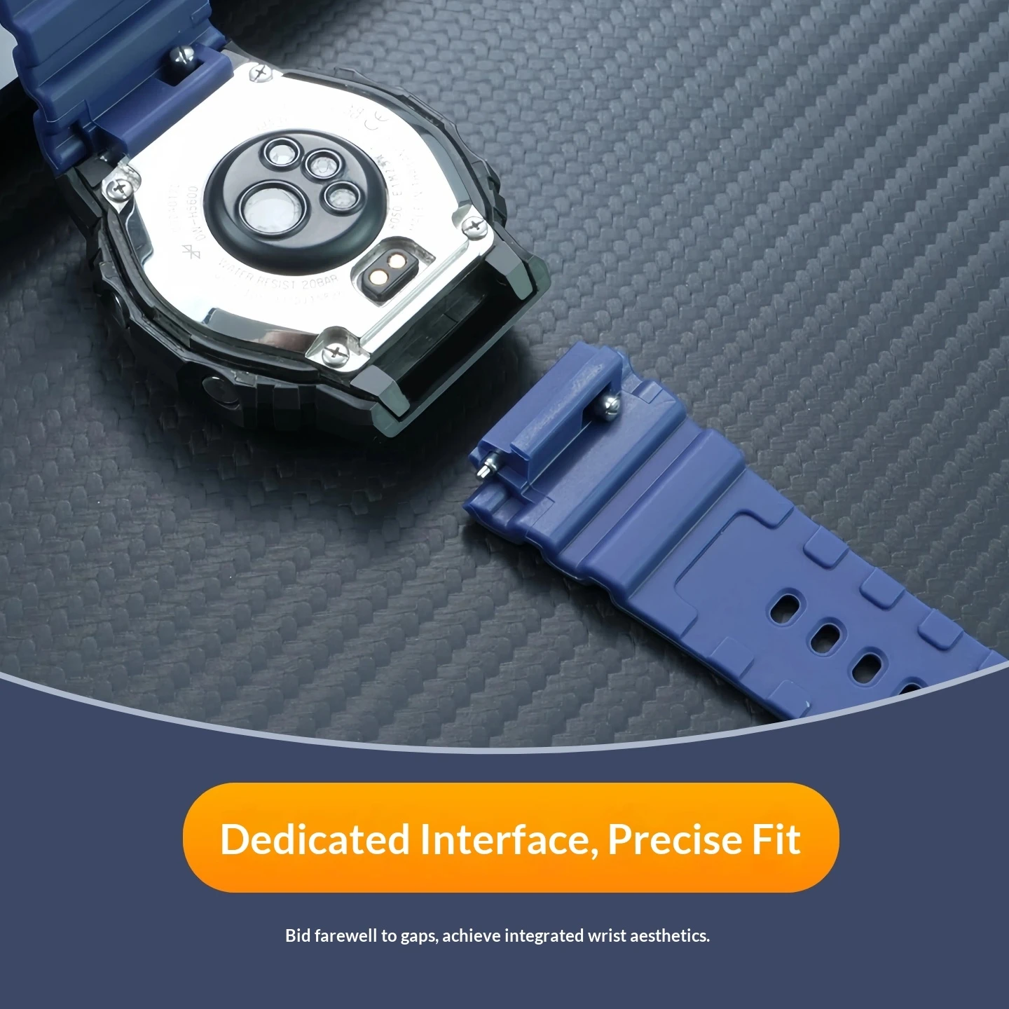 Фото DW-H5600 для часов Casio GW-SHOCK Champion Heart Small Square, модель 3516, DW-H5600MB, водонепроницаемый силиконовый ремешок из смолы, черный, синий, серый №3