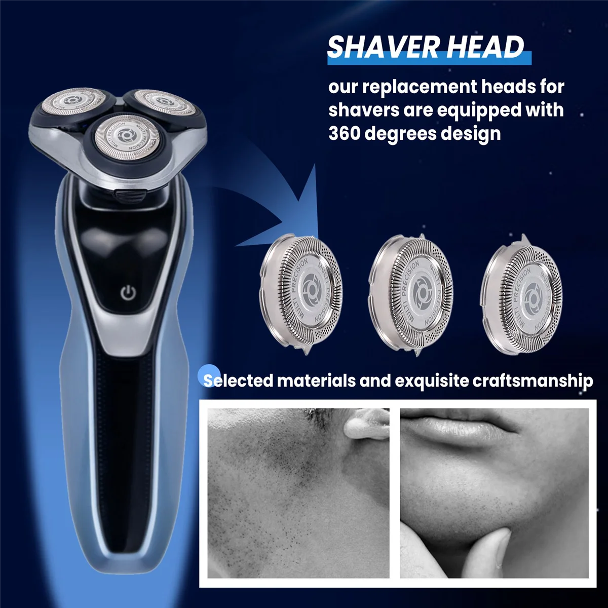 Сменные головки для бритв ABZS3 шт. SH50/52 Philips Norelco серии 5000 и AquaTouch |