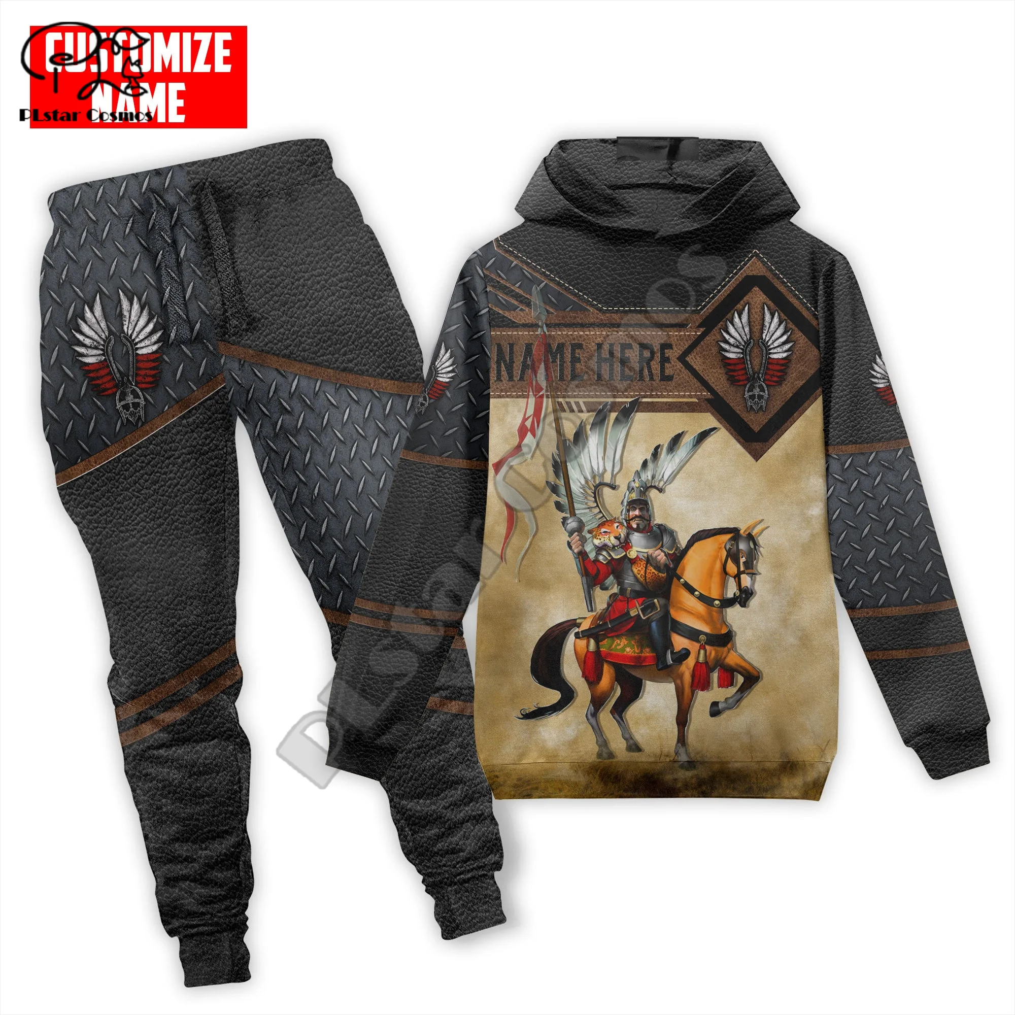 PLstar Cosmos Polish Winged Hussar Cavalier Tattoo Custom Name Tracksuit 3DPrint Men/Women Harajuku Hoodies Pants Combo Suits A1
