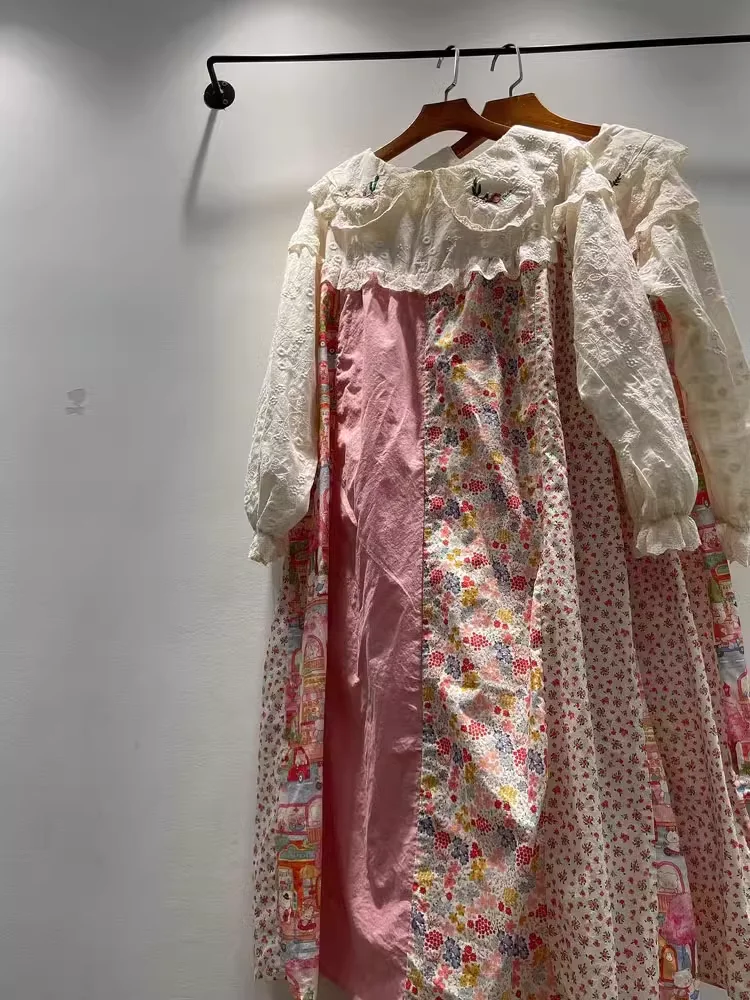 Женское платье с кружевным воротником Enianechu в японском стиле мори Кей лоскутное