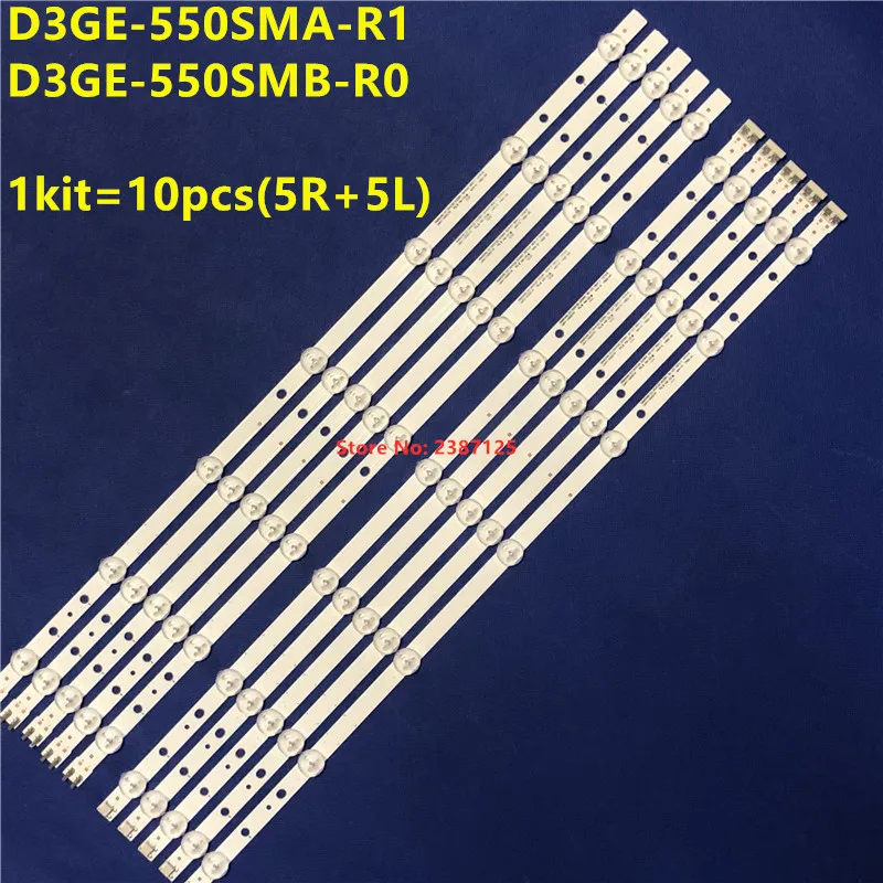 

10pcs/kit LED strip for UE55H6273 UE55H6204 UE55H6203 UN55H6203 UN55H6103 UN55H6153 UN55J6200 D3GE-550SMA-R1/D3GE-550SMB-R0