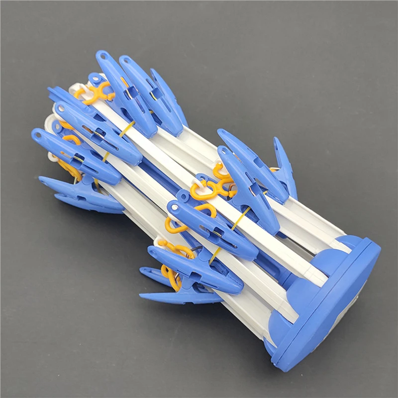 

New 360 Degree Rotating Rack Folding Clothes Hangers 20 Clips For Closet Organizers Windproof Home Plastic Drying Rack Hanging