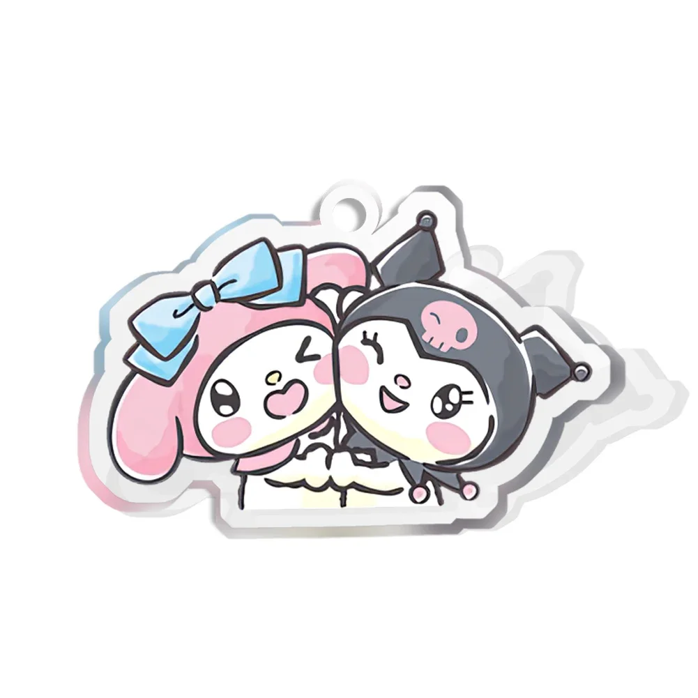 Sanrio Melody and Kouromi с отверстием плоский женский прозрачный акриловый блестящий для