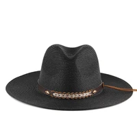 2022 new panama hat summer sun hats for women man beach straw hat for men uv protection jazz fedora hat chapeau femme nz261