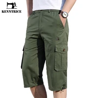 kenntrice 2022 summer men clothing 100 cotton loose military cargo pants capris mens fashion streetwear trousers plus size 6xl