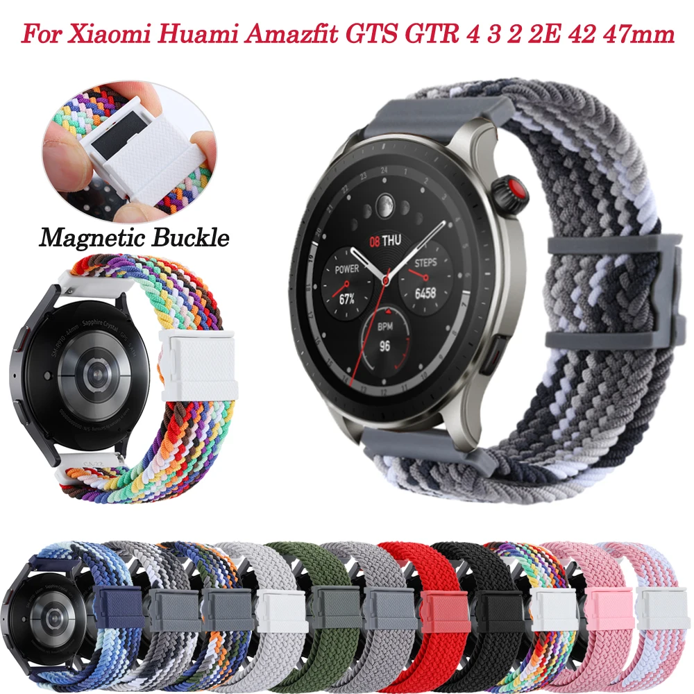 

20/22mm Nylon Strap For Xiaomi Huami Amazfit GTR GTS 4/3/2 2e Magnetic Buckle Smart Watchband Amazfit GTS2-4 Mini/Bip U Bracelet