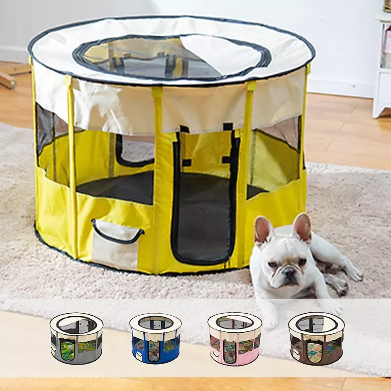 

Portable Foldable Pet Tent Dog House Delivery Room Pet Cat Playing Exercise Room Puppy Kennel Easy Operation Round Fence House