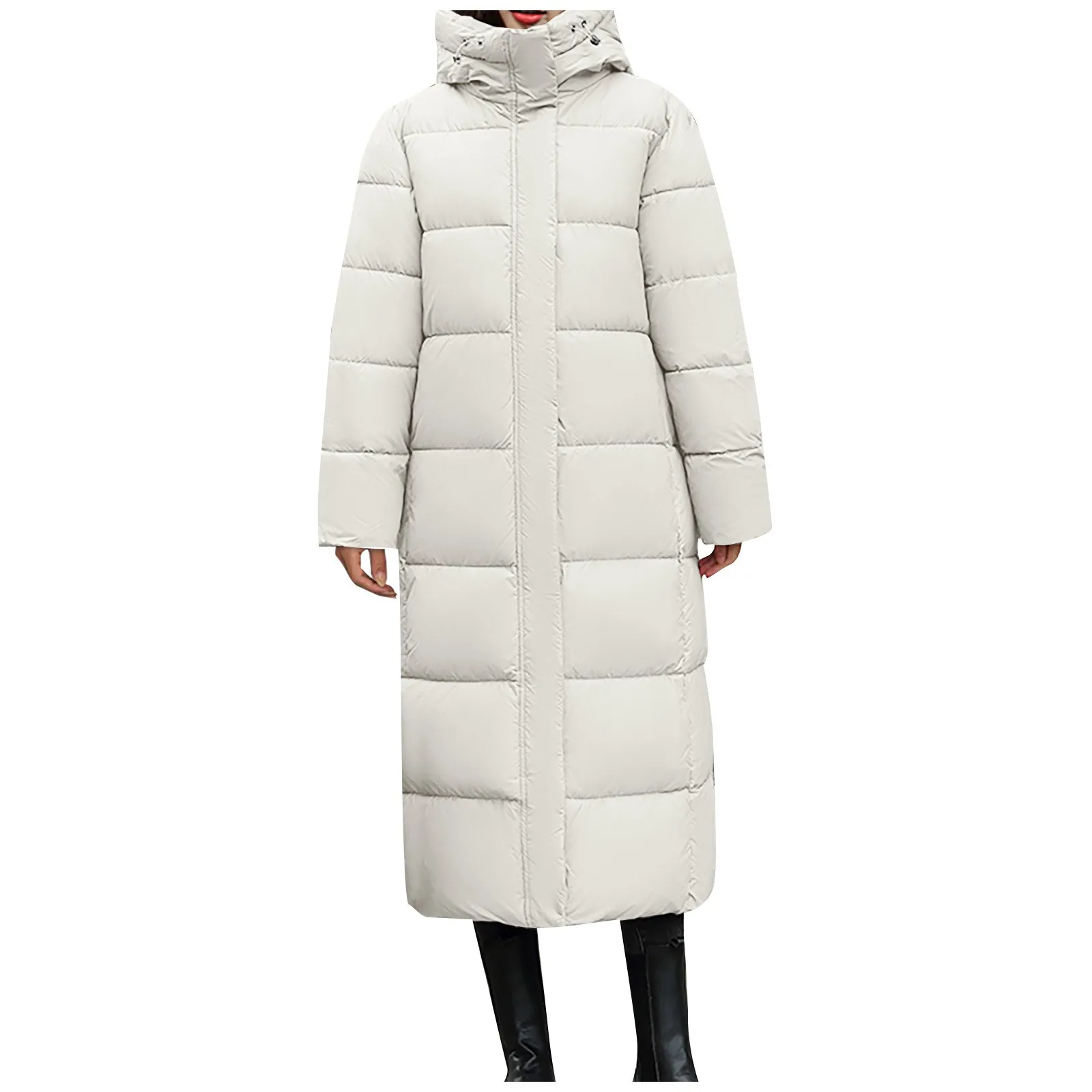 

Женская модная и повседневная однотонная парка средней длины с капюшоном хлопковая теплая ветрозащитная пуховая куртка на молнии с пуговицами