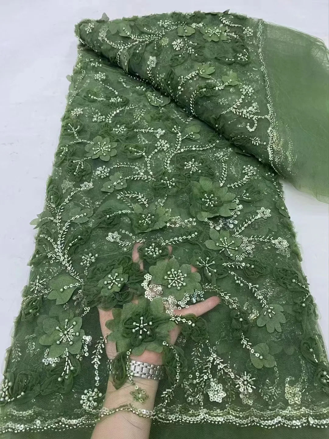 Горячая Распродажа Роскошная африканская блестящая кружевная Тюлевая ткань 2024