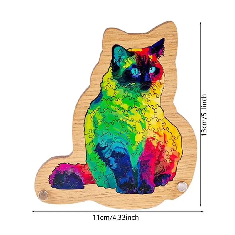 

Wooden Animal Puzzle Toys Cat Puzzle Board Game Set For Adults Kids Educational Toy Baby Gifts