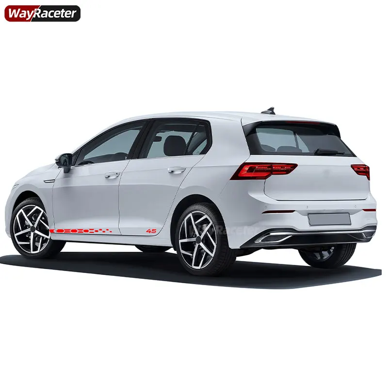2 шт. GTI Clubsport 45 стильная дверь боковые полосы юбка наклейка для VW Volkswagen Golf 8 MK8 2020 2021