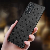 genuine leather case for for samsung galaxy s9 s10 s20 s21 note10 note20 ultra retro ostrich grain back cover