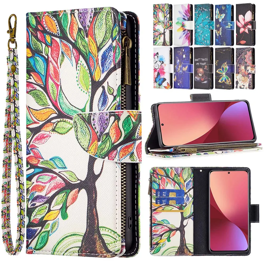 

Fashion Pattern Zipper Case For OPPO A3S A5S AX5 A5 A7 A9 A31 2020 A54 A54S A74 A94 A53S A93 A15 A16 A12E Wallet Flip Cover Etui