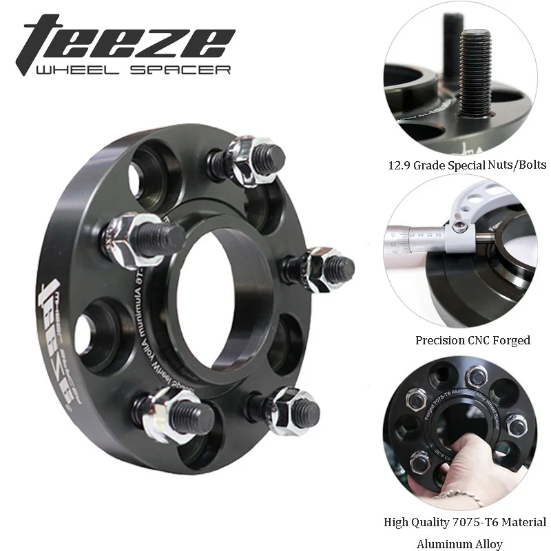 

TEEZE Wheel Spacers Widening Kit 5x114.3 Hubcentric 64.1 Aluminum Adapter 15-35mm For Car Tesla Model 3 Separadores Bolt：M14x1.5