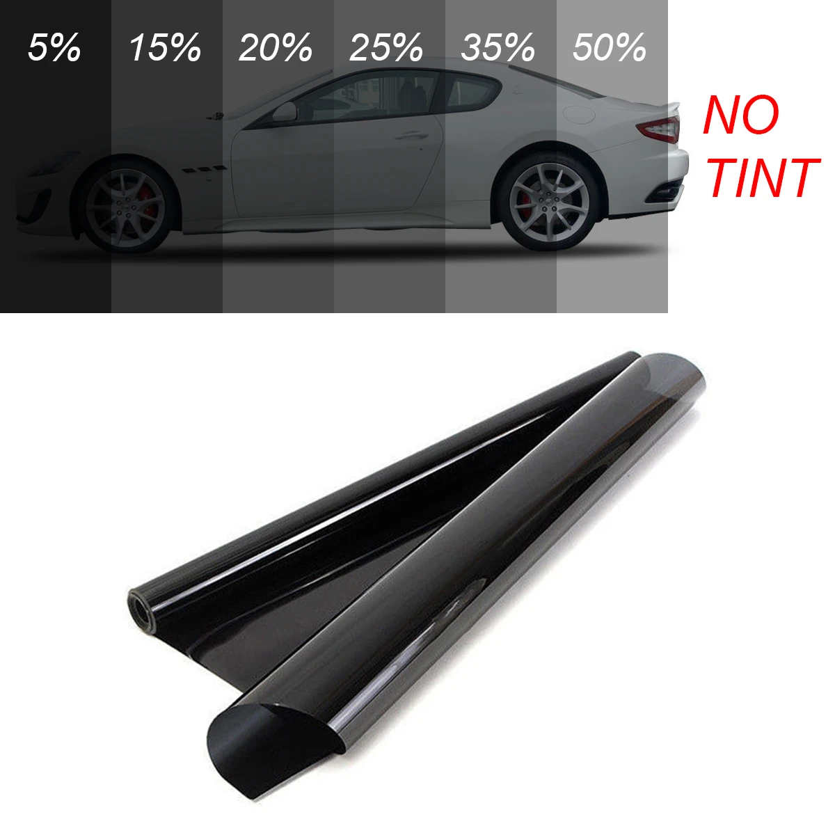 

50x100 см Автомобильная оконная наклейка на лобовое стекло Солнцезащитный козырек утолщенная УФ-защита боковая оконная пленка VLT Солнечная наклейка s